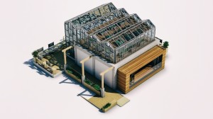 Le prototype « Philéas » s’intègre sur le toit d’un immeuble. 