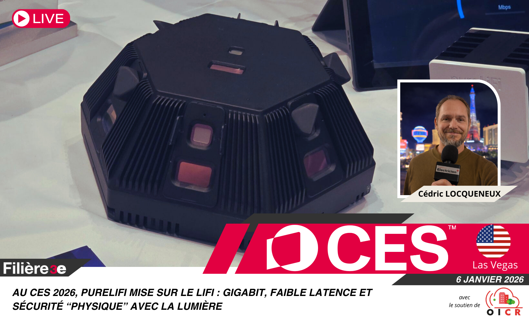 Au CES 2026, pureLiFi mise sur le LiFi : gigabit, faible latence et sécurité “physique” avec la lumière